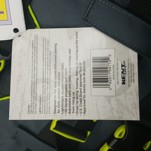 2 Kidder Adult Unisex Large-Extra Large Water Sports Vest - Picture 6 of 6